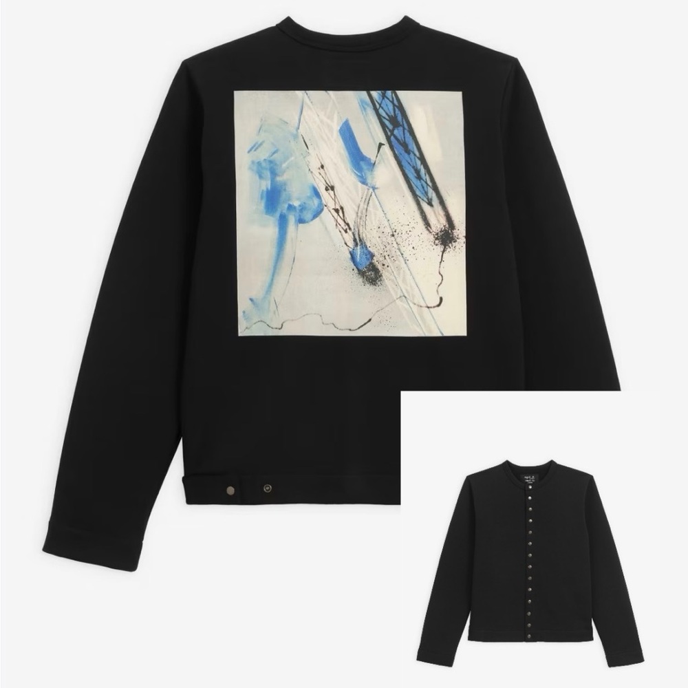 agnes b. black New Cardigan Bronze Rosana with artist Futura, size 4